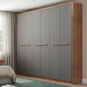 Guarda Roupa Casal 6 Portas Belmont Carraro Freijó c/ Titânio