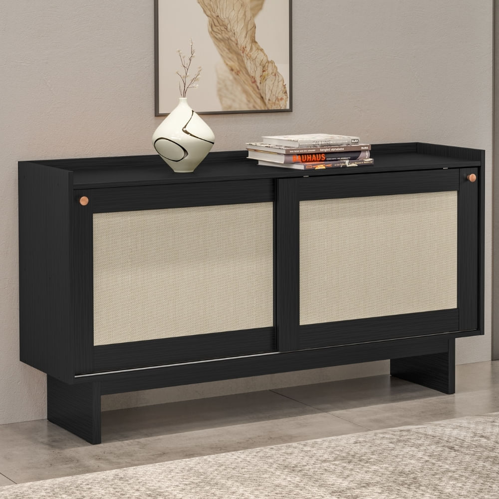 Aparador Buffet Sala 2 Portas 1295 Carraro Preto