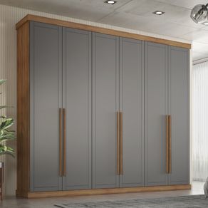 Guarda Roupa Casal 6 Portas 6 Gavetas Move Carraro Freijó com Titânio