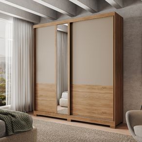 Guarda Roupa Casal 2 Portas 4 Gavetas Madrid Carraro Freijó c/ Avelã