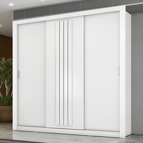 Guarda Roupa Casal 3 Portas Doha Carraro Branco