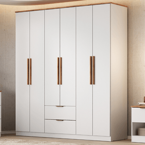 Guarda Roupa Casal 6 Portas Milan Carraro Branco