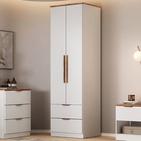 Guarda Roupa Solteiro 2 Portas Milan Carraro Branco